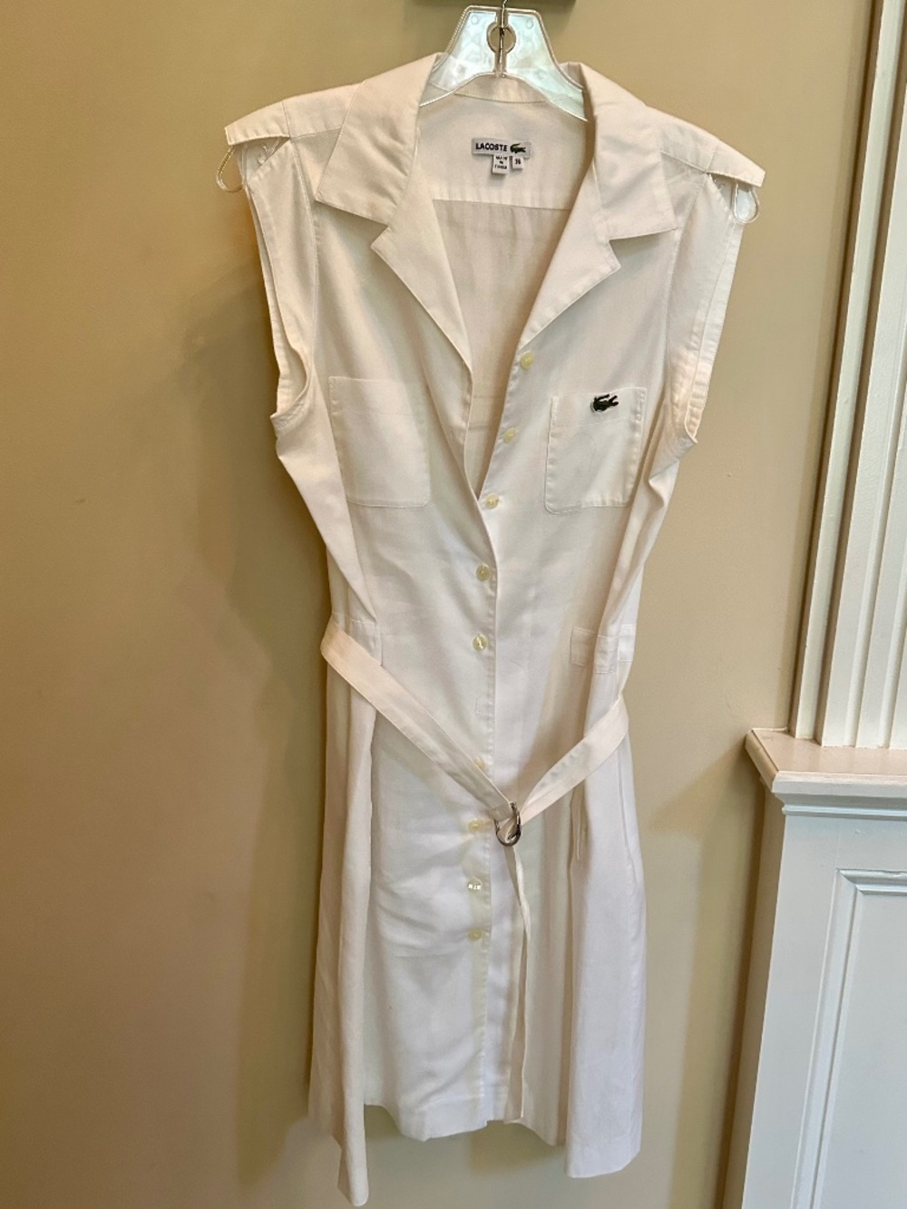 White Lacoste dress